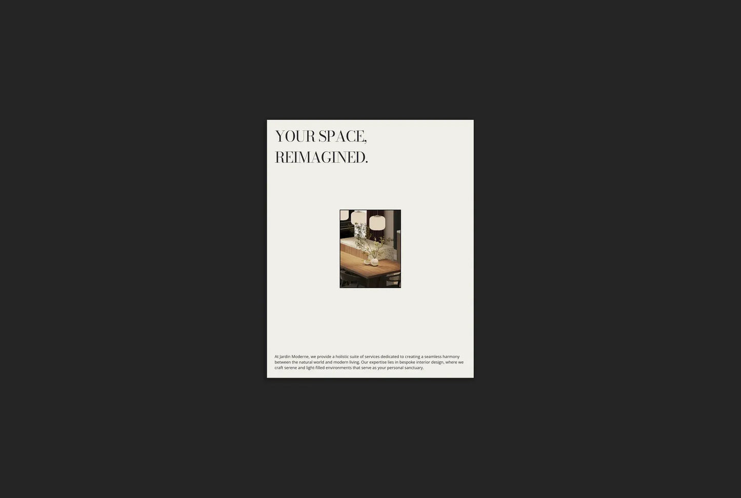 Advertisement with text 'Your Space, Remastered' on a white background