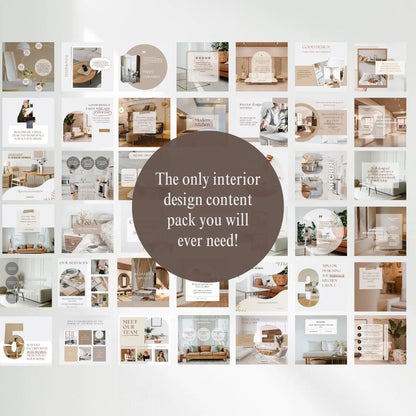 Interior Design Social Media Pack | Minimalist Editorial [120 Posts]