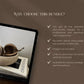 Promotional graphic for a design bundle with a tablet displaying a bowl and book on a brown background.