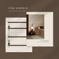 Hudson Collection FF&E schedule with bedroom image on a brown background