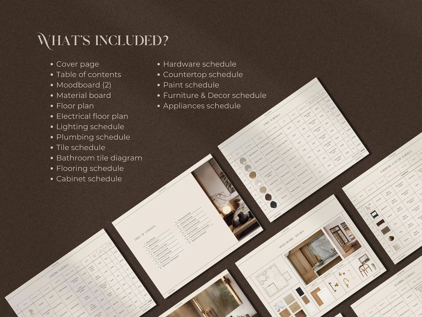 TRIBECA | FF&E Schedule + Project Specifications Guide Bundle