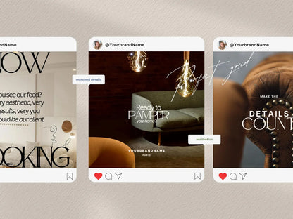 Interior Design Social Media Pack | Japandi  [170 Posts]