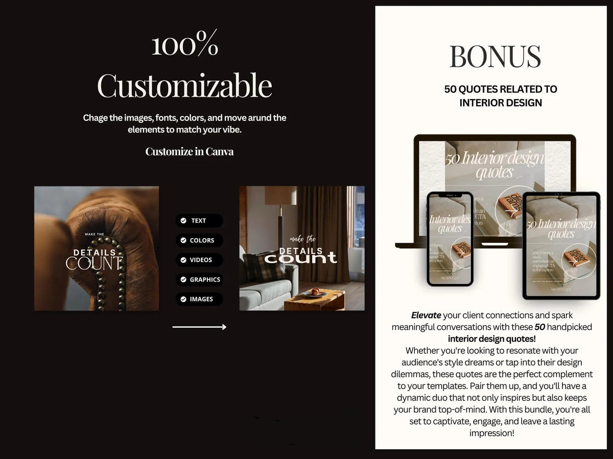 Interior Design Social Media Kit 170 Posts Japandi — Canva | Design ...