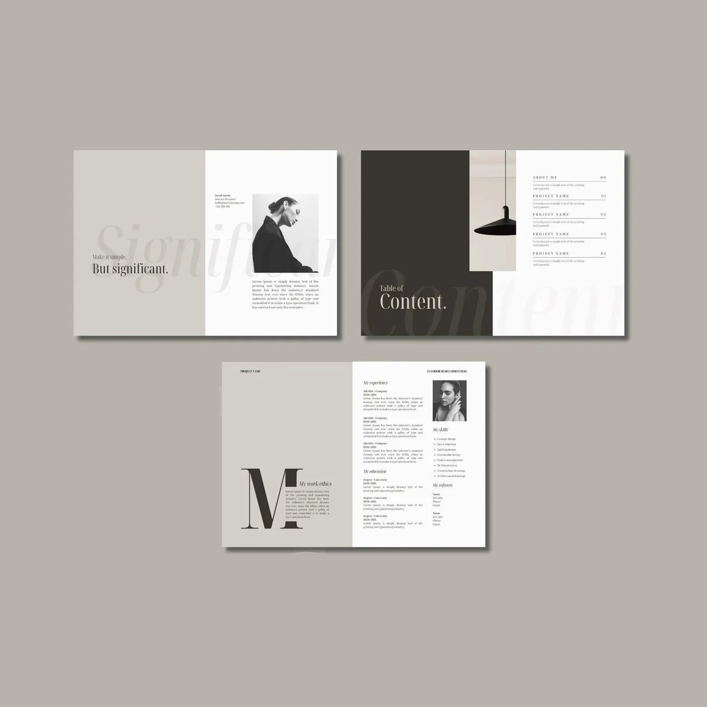 Open book or magazine displaying pages with text and images on a gray background.
