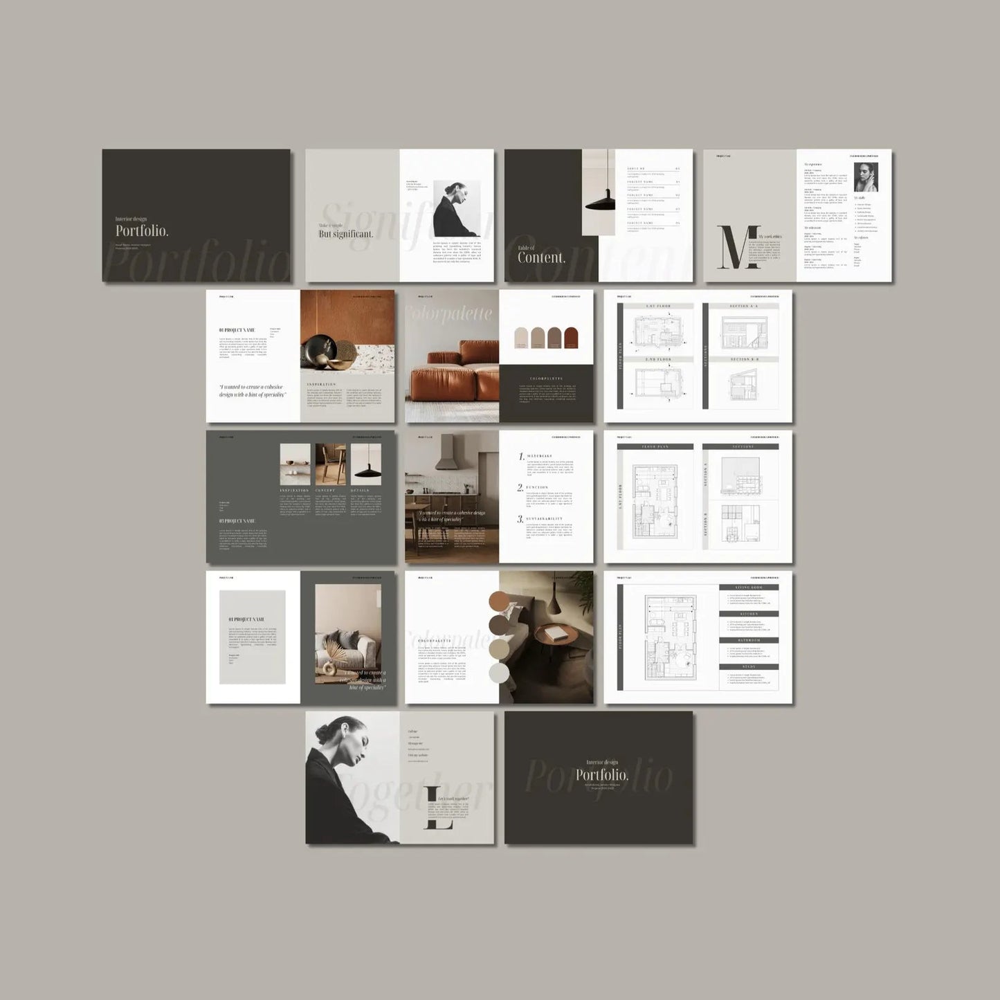 Collage of design portfolios on a gray background with 'Docu Decor' branding.