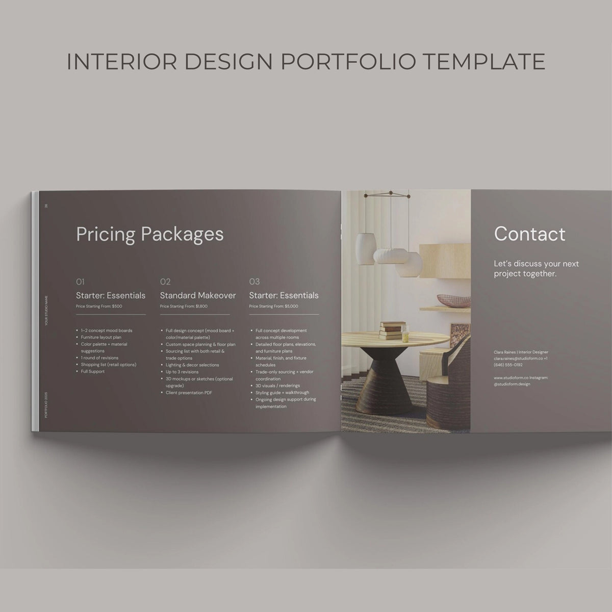 Interior Design Portfolio Template Canva | Architecture Portfolio ...