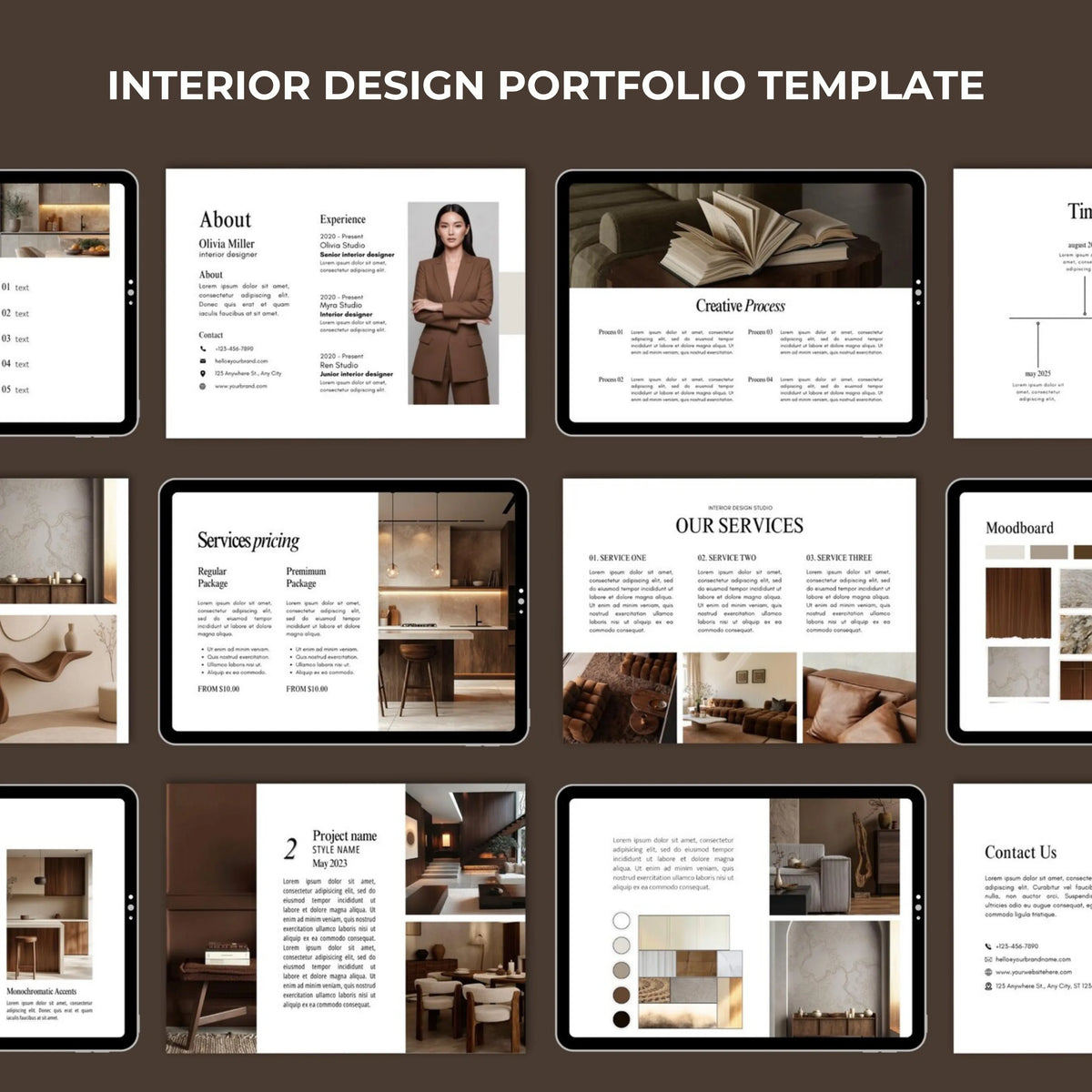 Interior Design Portfolio Template Canva | Architecture Portfolio ...