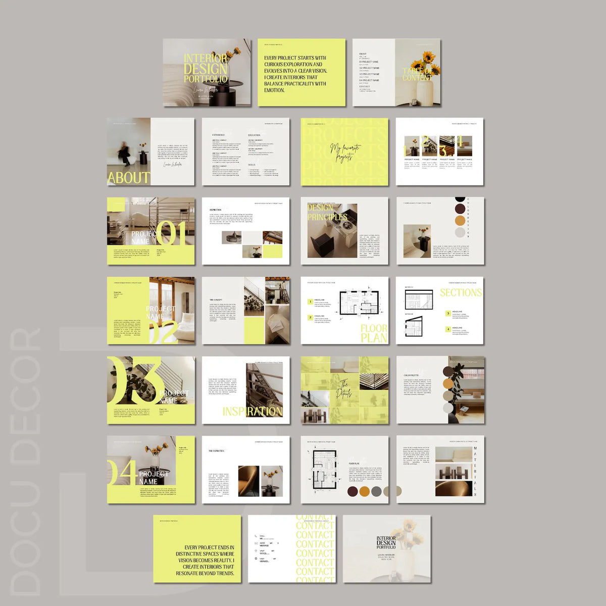 Interior Design Portfolio Template Canva | Architecture Portfolio ...
