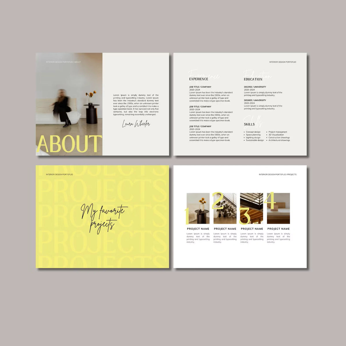 Interior Design Portfolio Template Canva | Architecture Portfolio ...