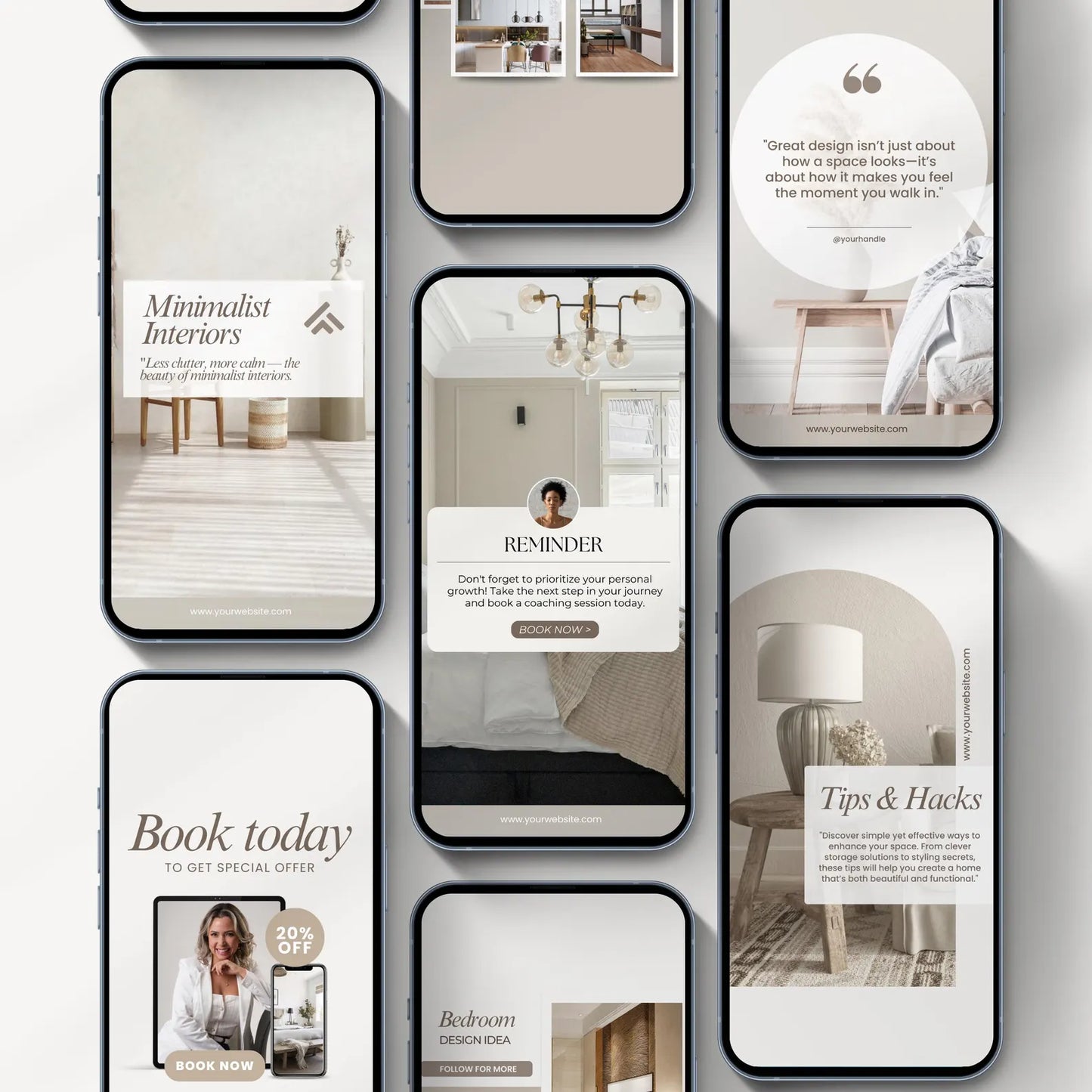 Interior Design Social Media Pack |  Bold Modernist [120 Posts]