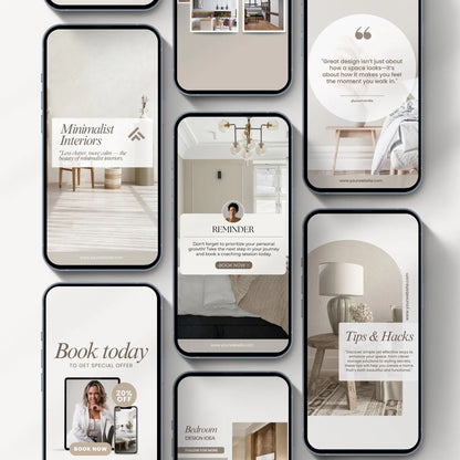 Interior Design Social Media Pack |  Bold Modernist [120 Posts]