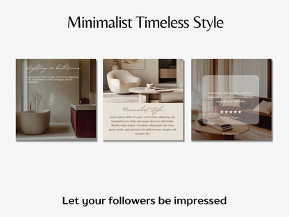 Interior Design Social Media Pack |  Warm Luxury [30 Posts]