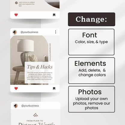 Interior Design Social Media Pack |  Bold Modernist [120 Posts]