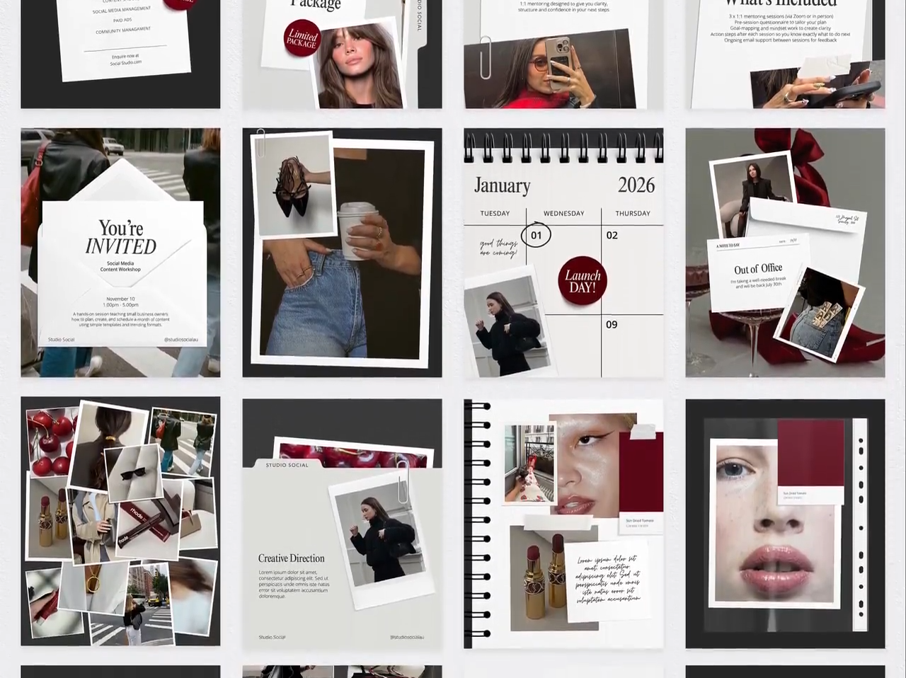 Interior Design Social Media Pack | Bold Modernist [20 Posts]