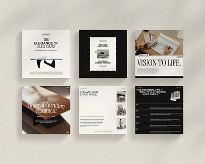 Interior Design Social Media Pack | Clean Scandinavian [150 Posts]