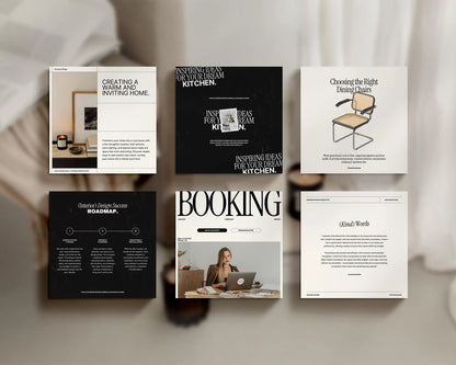 Interior Design Social Media Pack | Clean Scandinavian [150 Posts]