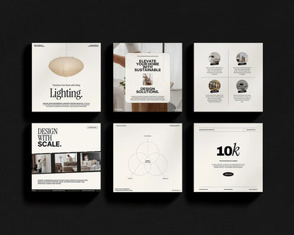 Interior Design Social Media Pack | Clean Scandinavian [150 Posts]