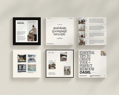 Interior Design Social Media Pack | Clean Scandinavian [150 Posts]