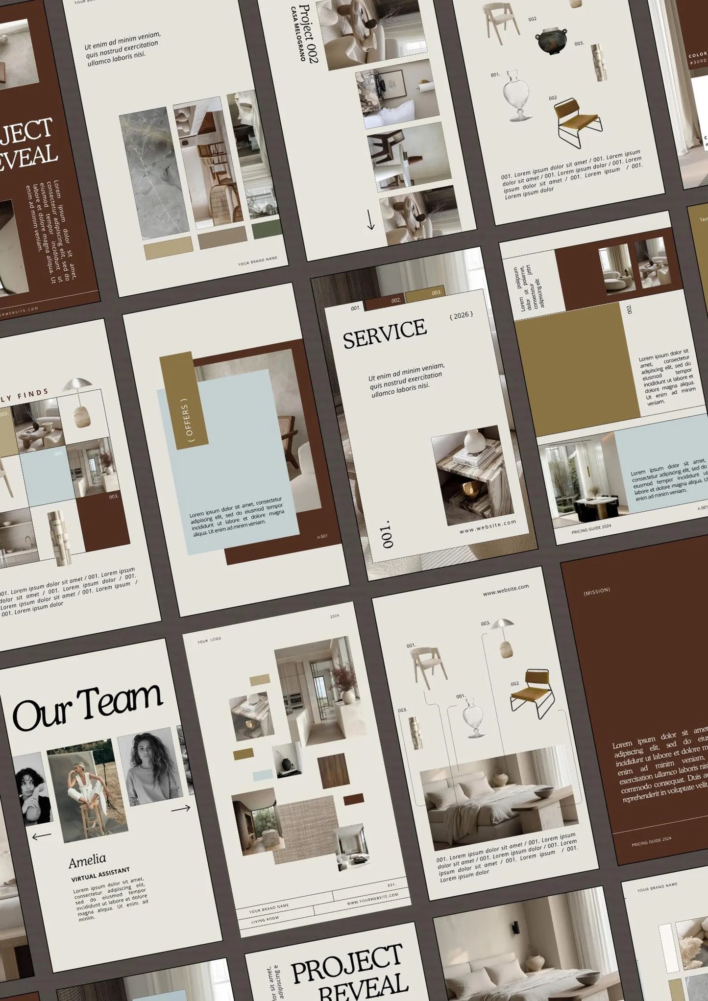 Interior Design Social Media Pack | Earthy Organic [60 Posts]