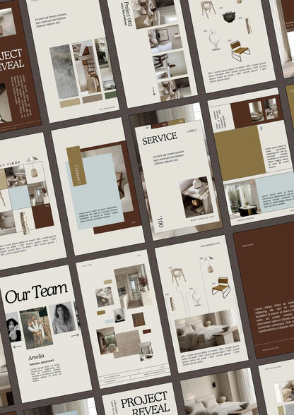 Interior Design Social Media Pack | Earthy Organic [60 Posts]