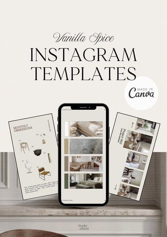 Interior Design Social Media Pack | Earthy Organic [60 Posts]