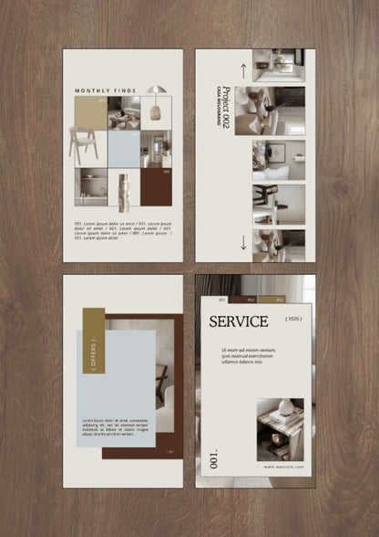 Interior Design Social Media Pack | Earthy Organic [60 Posts]