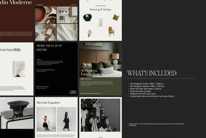 Collage of interior design images with text on a white background