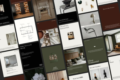 Collage of various interior design images and text on a white background