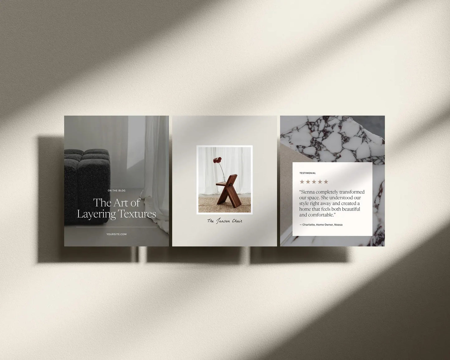 Interior Design Social Media Pack | Warm Concrete [130 Posts]