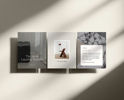 Interior Design Social Media Pack | Warm Concrete [130 Posts]