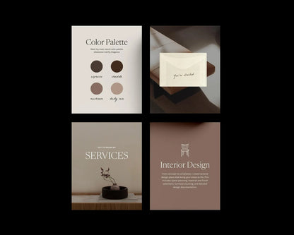 Interior Design Social Media Pack | Warm Concrete [130 Posts]