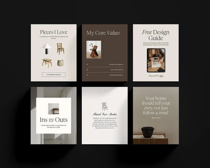 Interior Design Social Media Pack | Warm Concrete [130 Posts]
