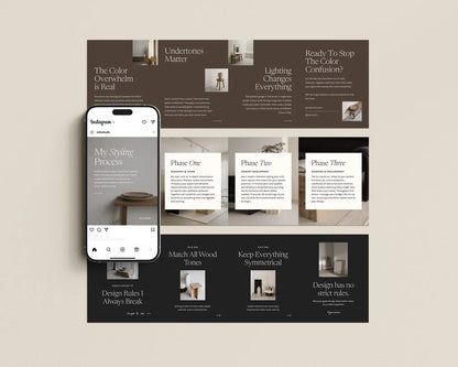 Interior Design Social Media Pack | Warm Concrete [130 Posts]