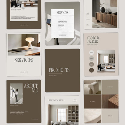 Interior Design Social Media Pack |  Minimalist Blueprint [80 Posts]