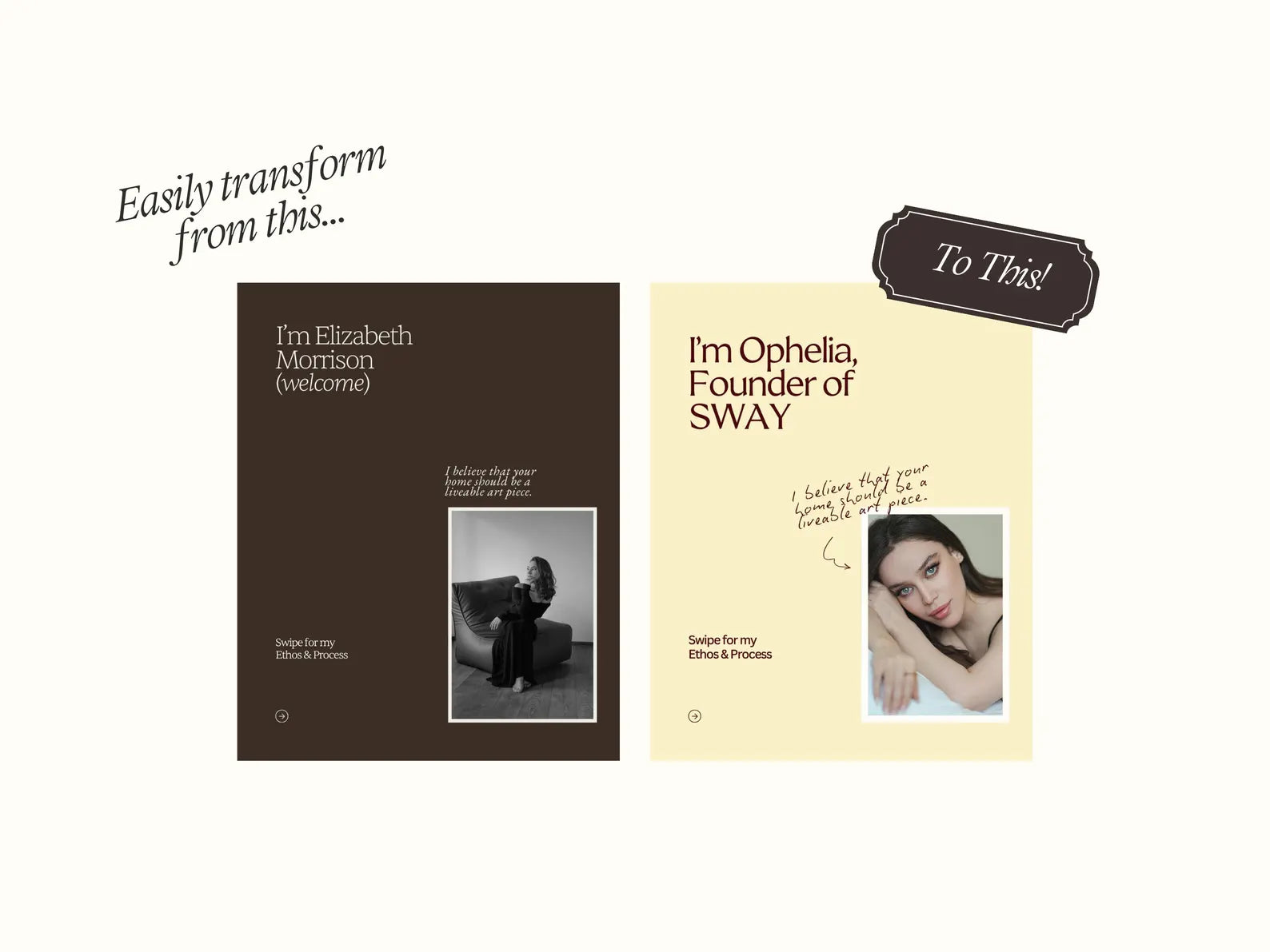 Two book covers with text and images of women on a white background