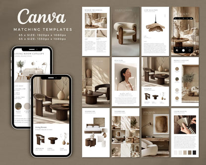 Interior Design Social Media Pack | Monochrome [130 Posts]