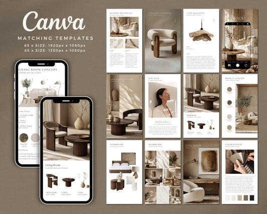 Interior Design Social Media Pack | Monochrome Studio [130 Posts]