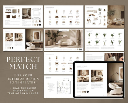Interior Design Social Media Pack | Monochrome Studio [130 Posts]