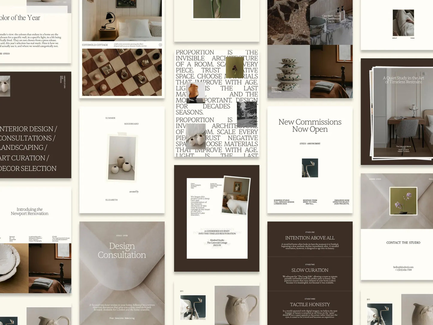 Collage of interior design images and text on a white background