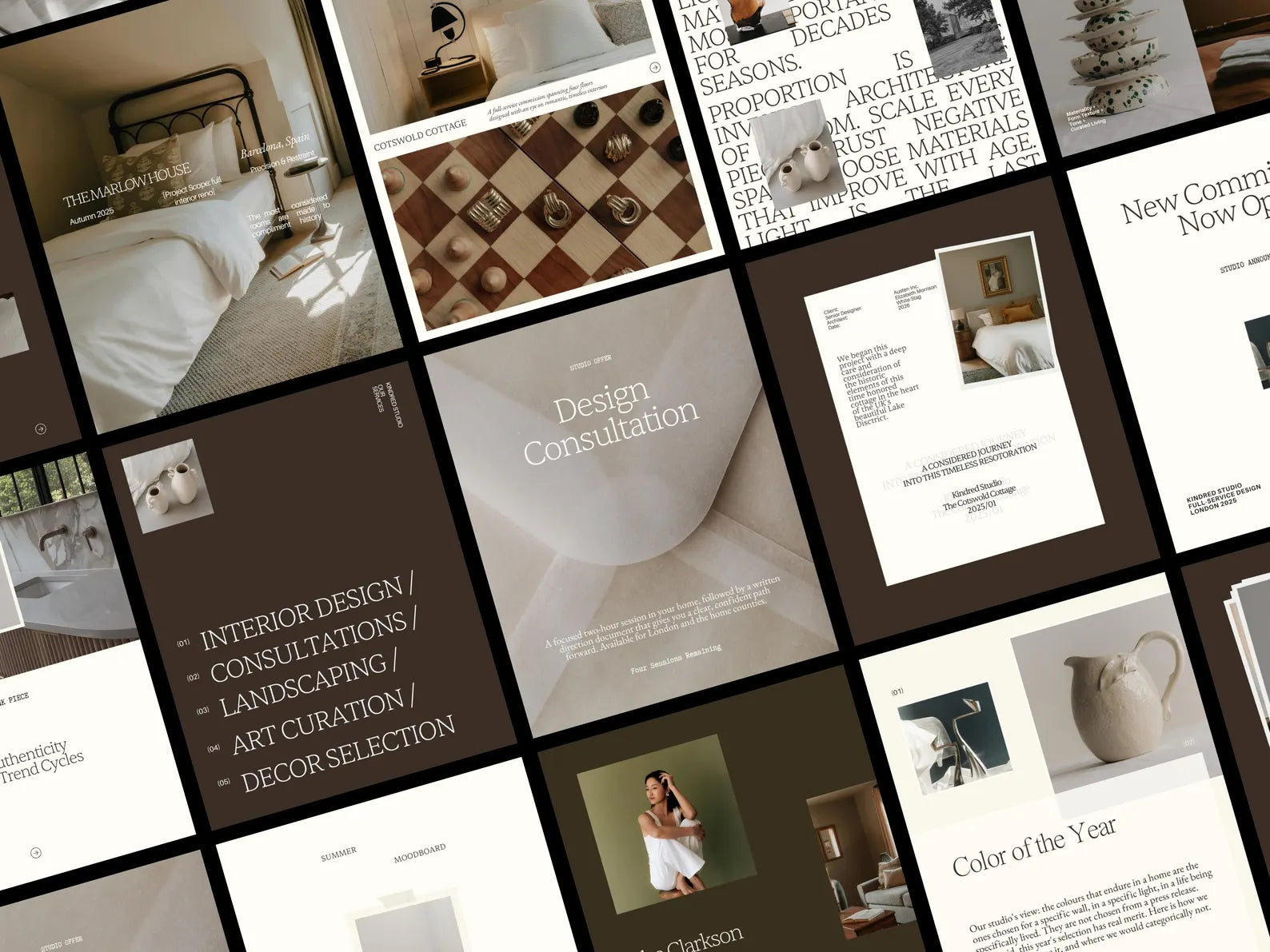 Collage of interior design and lifestyle images with text overlays.