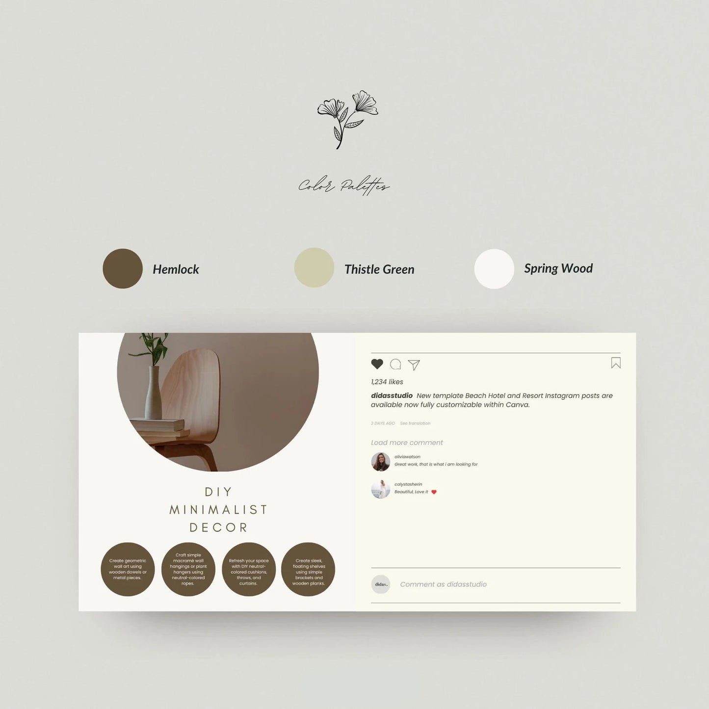 Interior Design Social Media Pack |  Japandi Minimal [30 Posts]