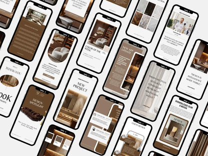 Pattern of smartphone screens displaying various app interfaces on a white background