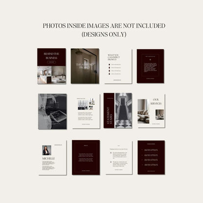 Collection of design templates on a white background