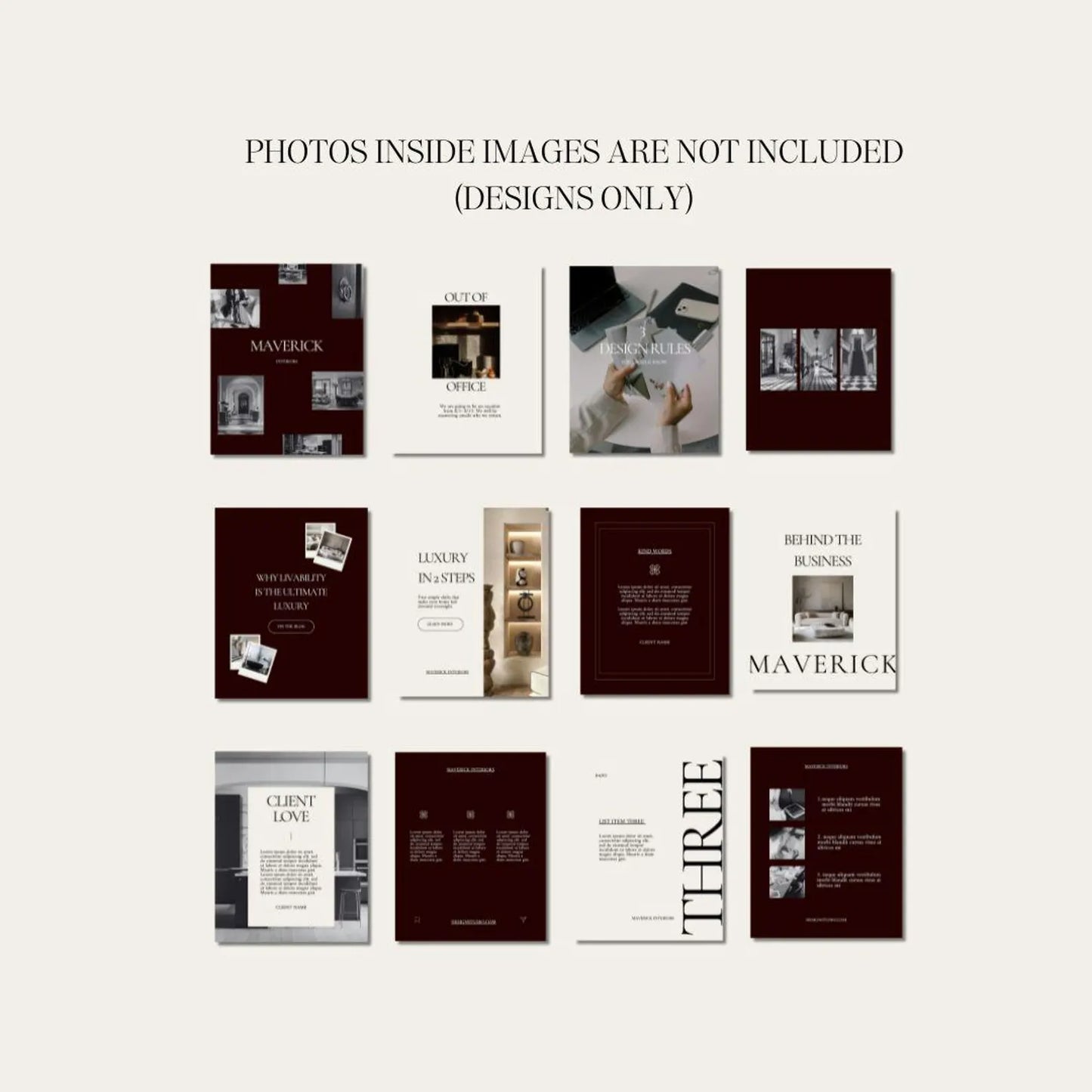Interior Design Social Media Pack |  Clean Lines [75 Posts]