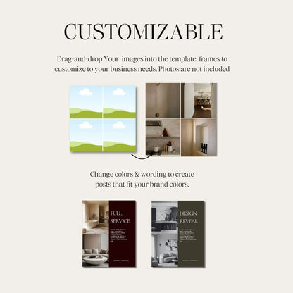 Interior Design Social Media Pack |  Clean Lines [75 Posts]