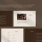 Templates for Canva, PowerPoint, and Adobe InDesign on a brown background