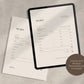 Invoice and receipt templates on a tablet and paper with a gray background.