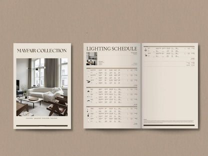 Interior Design Presentation & FF&E  Schedule System Templates
