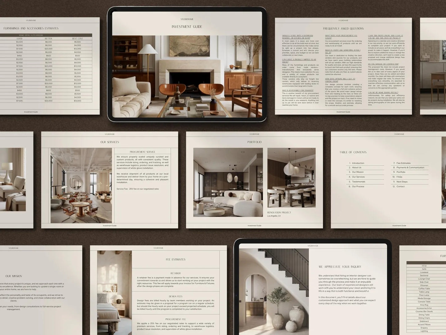 TRIBECA | Investment & Services Guide Template