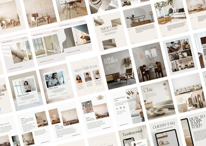 Interior Design Social Media Pack | Mediterranean Warmth [200 Posts]